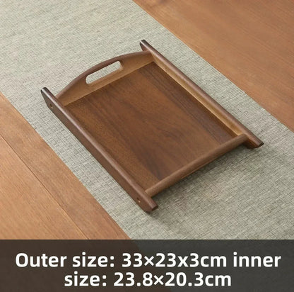Tea Tray - Wooden Walnut Rectangular