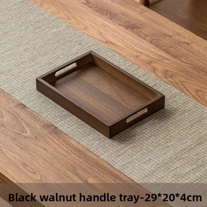 Tea Tray - Wooden Walnut Rectangular