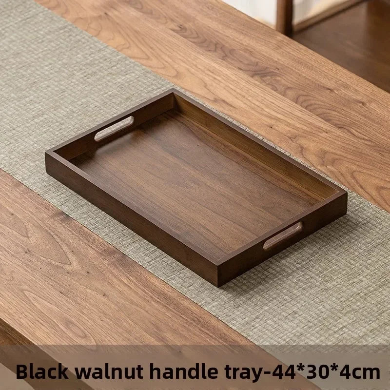Tea Tray - Wooden Walnut Rectangular