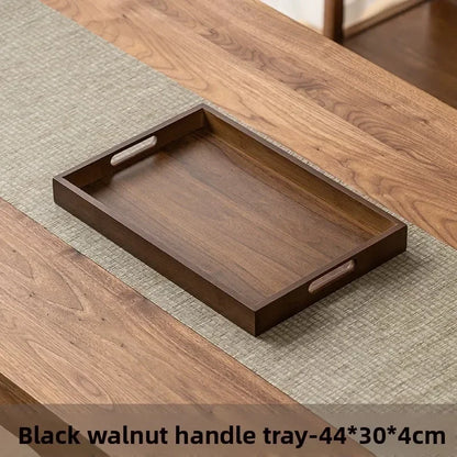Tea Tray - Wooden Walnut Rectangular