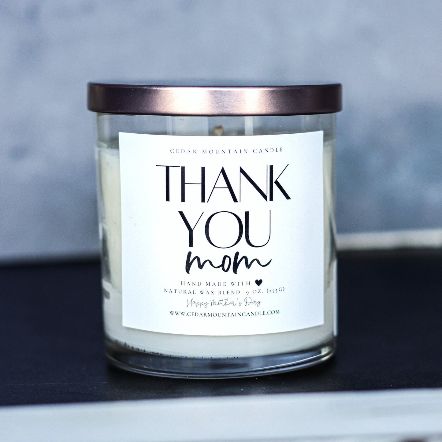 Thank you, Mom - Mother's Day Soy Candle - 9 oz Glass Jar Candle - PoshaBella