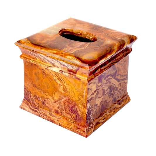 Tissue Box Holder of Multi Brown Onyx - PoshaBella