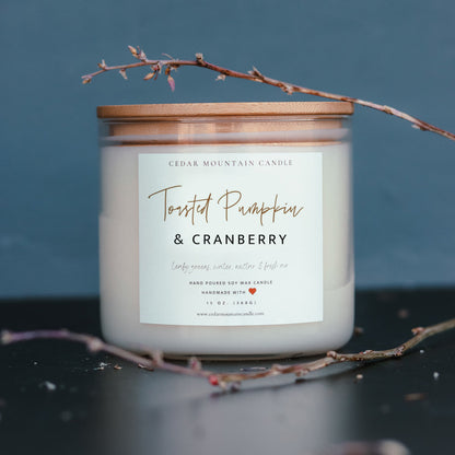 Toasted Pumpkin & Cranberry - 3 Wick Jar Candle - PoshaBella