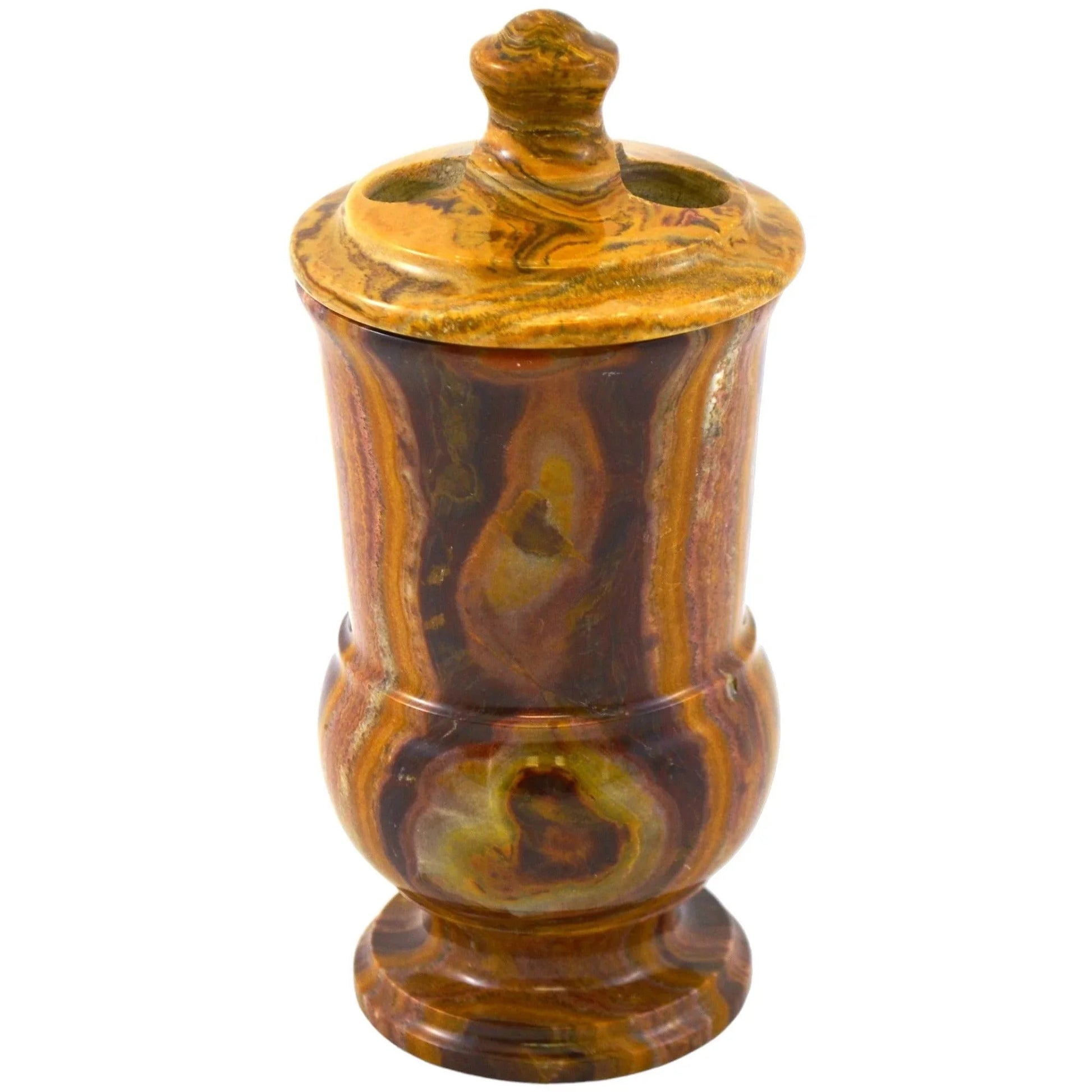 Toothbrush Holder of Multi Brown Onyx Bathroom Accessories - PoshaBella