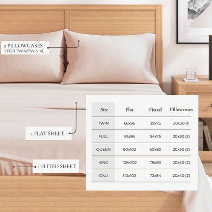 4-Piece Cotton Solid Flannel Sheet - Nordic Collection