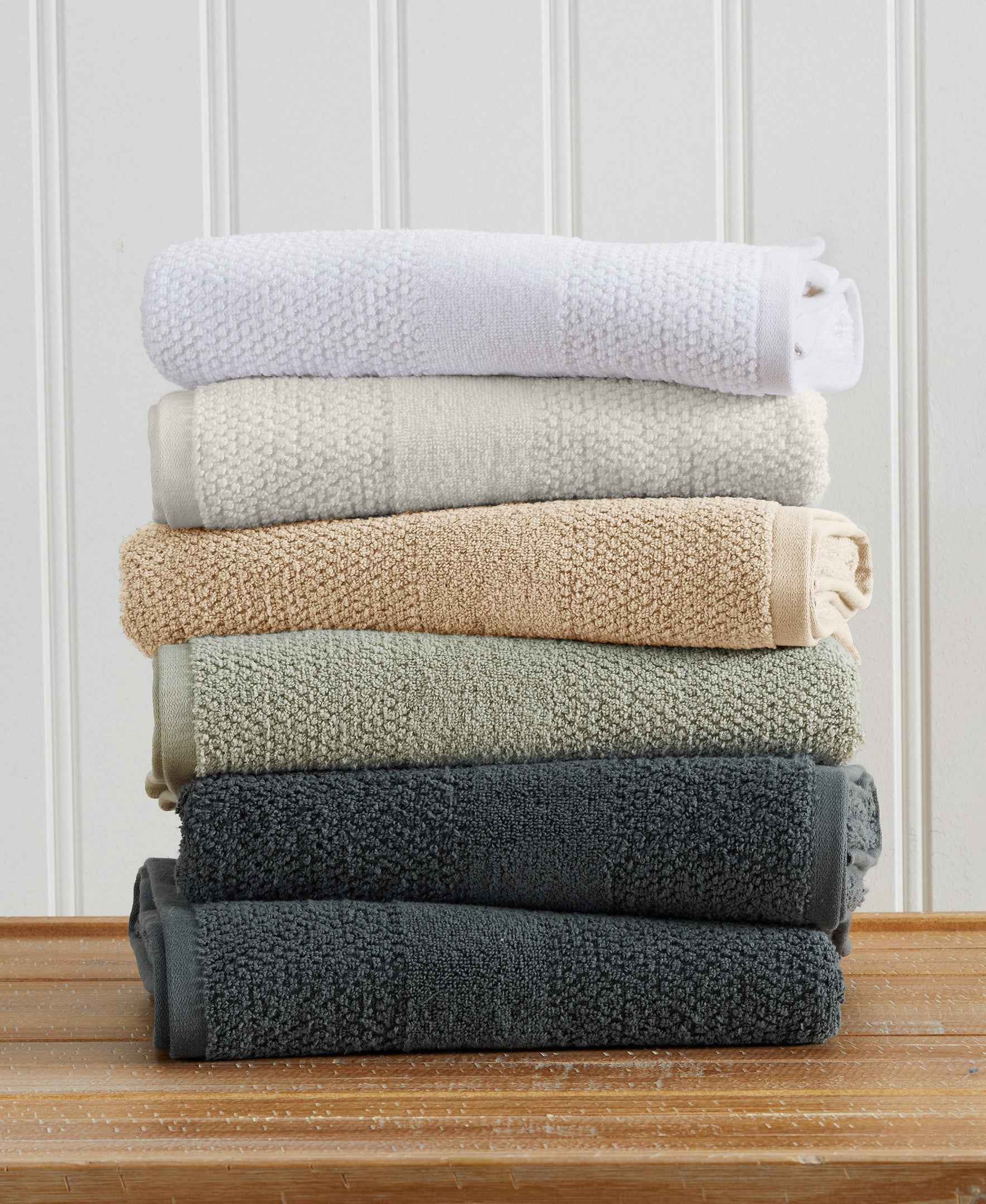100% Cotton Woven Texture Bath Towel Set - Marbella Collection