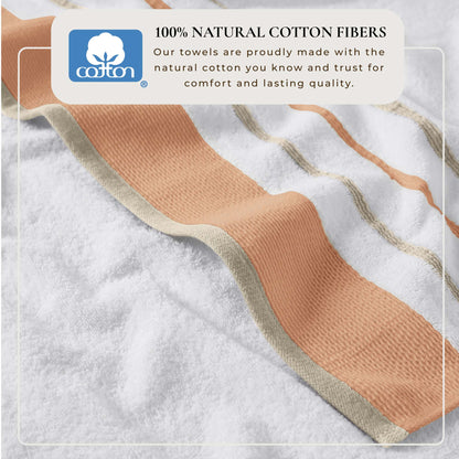 Decorative Cotton Stripe Bath Towel Set - Noelle Collection