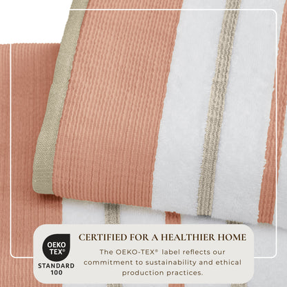 Decorative Cotton Stripe Bath Towel Set - Noelle Collection
