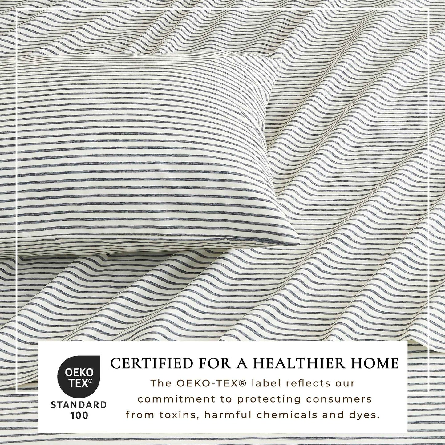 Striped Microfiber Sheet Set - Evette Collection