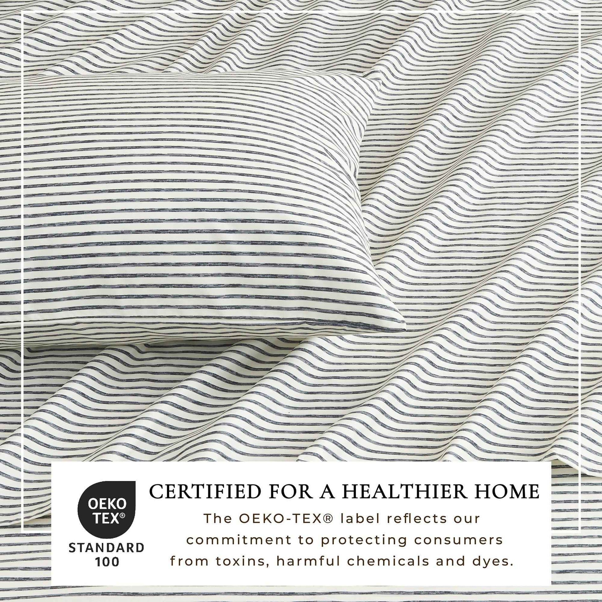 Striped Microfiber Sheet Set - Evette Collection