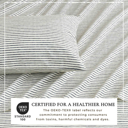 Striped Microfiber Sheet Set - Evette Collection