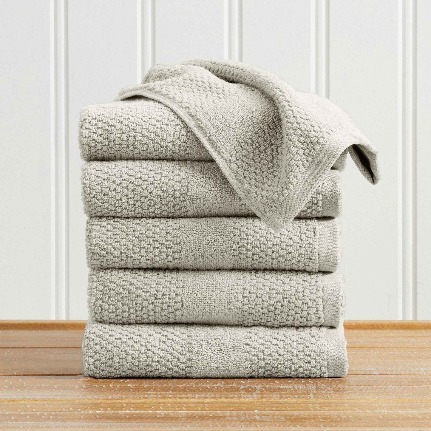 100% Cotton Woven Texture Bath Towel Set - Marbella Collection