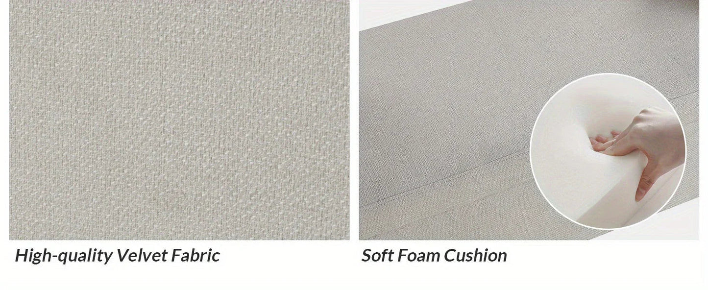 Upholstered Fabric Storage Ottoman Bench with Pillows