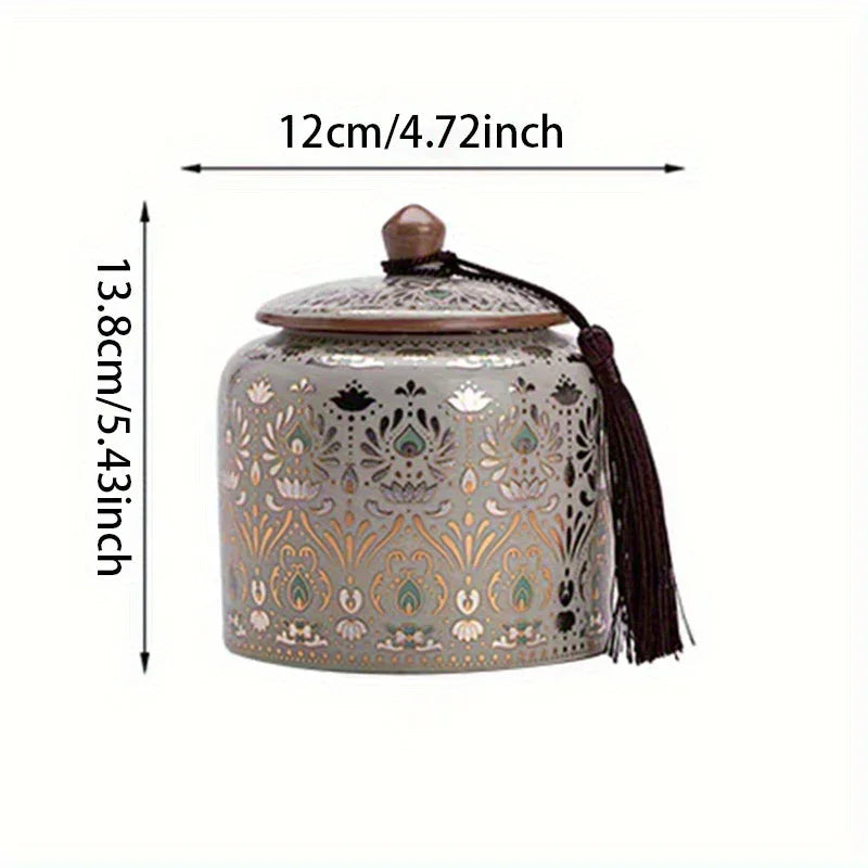 Urn - Decorative Ceramic Golden Silver