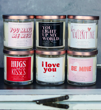 You Light Up My World - Valentine's Day Soy Candle - 9 oz Whiskey Glass Jar - Choose Your Scent - PoshaBella