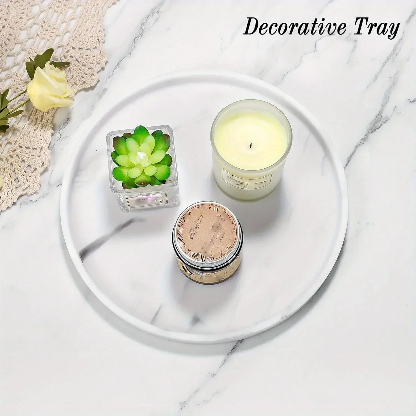 Vanity Tray - Marble Pattern 12.6