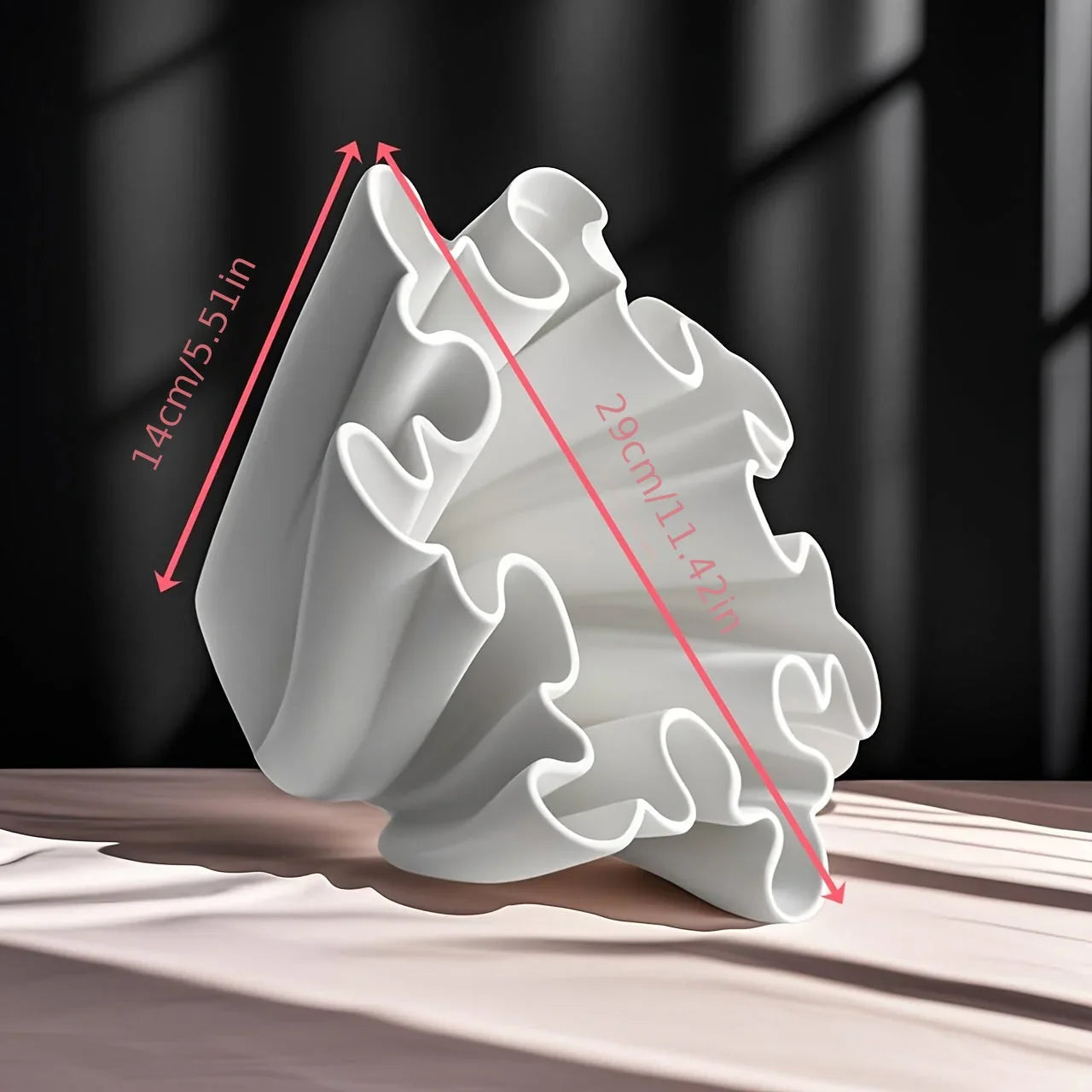 Vase - 3D Geometric Ceramic White