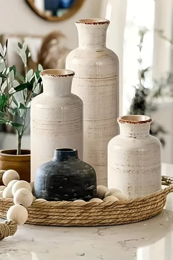 Vase - Decorative Ceramic Beige Brown Tabletop