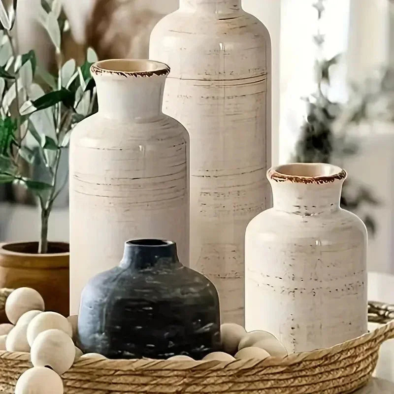Vase - Decorative Ceramic Beige Brown Tabletop