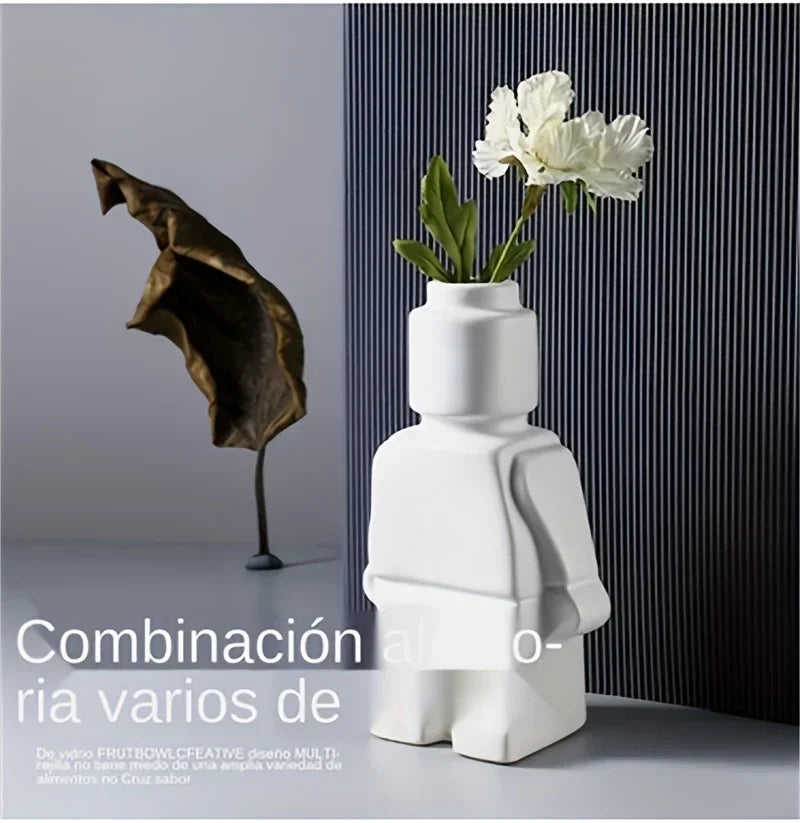 Modern Brick Figure Decorative Sculpture for Contemporary Home Decor