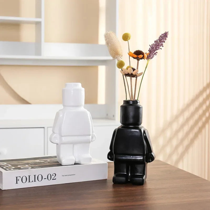 Modern Brick Figure Decorative Sculpture for Contemporary Home Decor