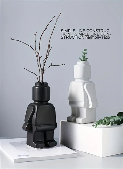 Modern Brick Figure Decorative Sculpture for Contemporary Home Decor