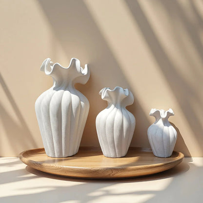 Vase - Decorative Ceramic White Set