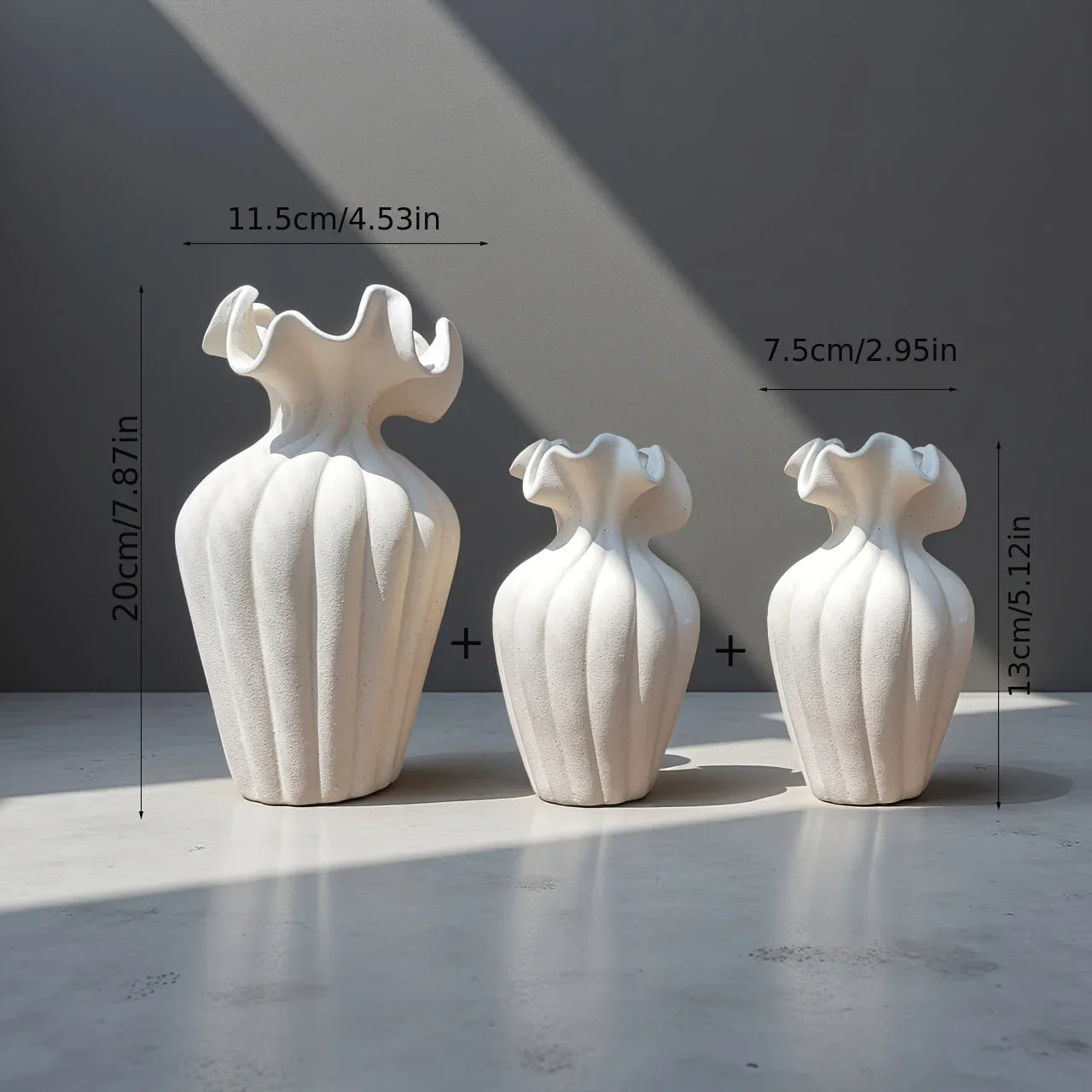 Vase - Decorative Ceramic White Set