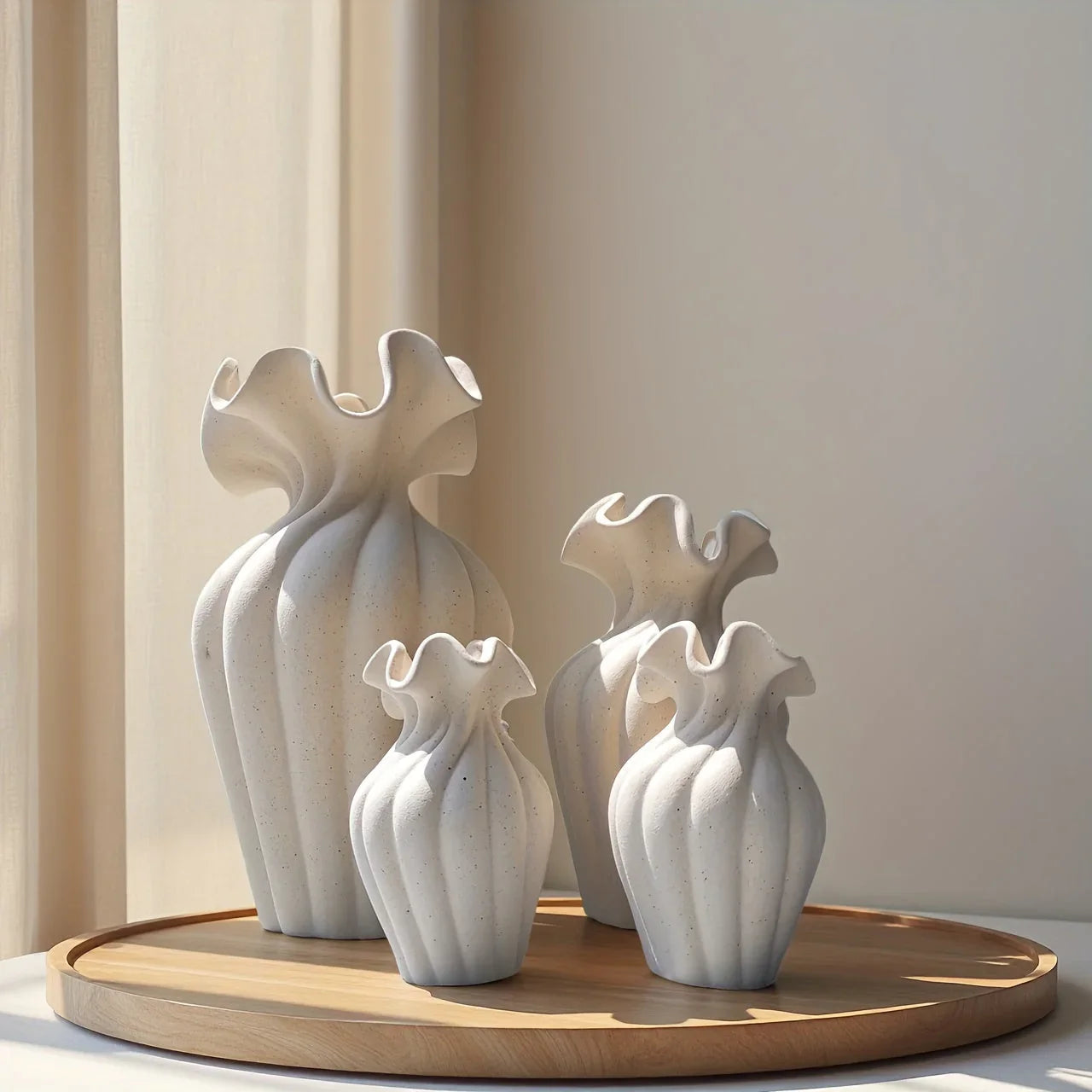 Vase - Decorative Ceramic White Set