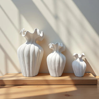 Vase - Decorative Ceramic White Set