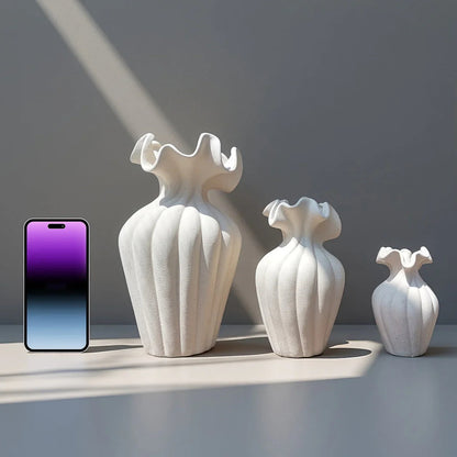 Vase - Decorative Ceramic White Set