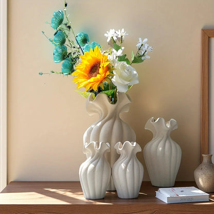Vase - Decorative Ceramic White Set