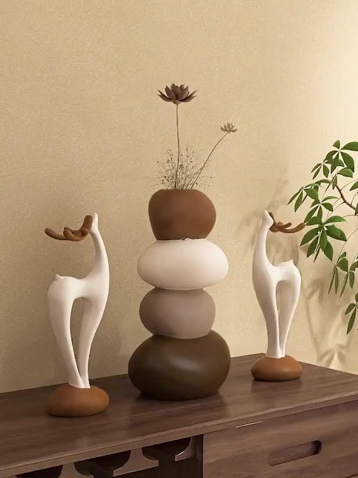 Vase - Decorative Stacked Stone 3 Layered