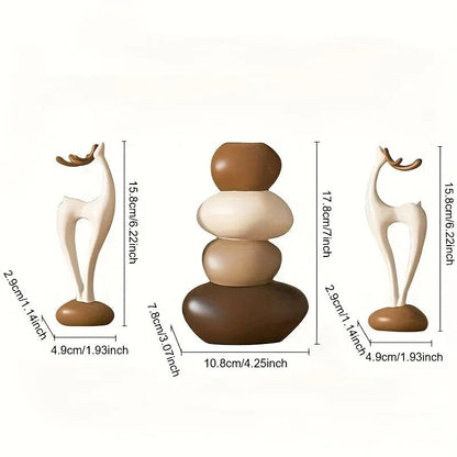 Vase - Decorative Stacked Stone 3 Layered