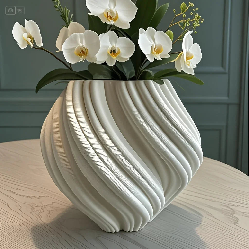 Vase - Geometric Ceramic White