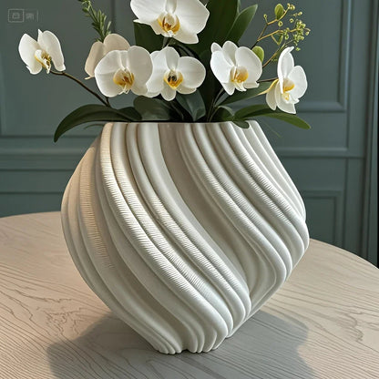 Vase - Geometric Ceramic White