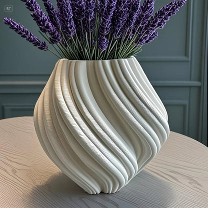 Vase - Geometric Ceramic White