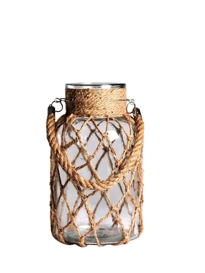 Vase - Handwoven Rope Glass