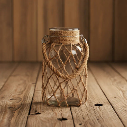 Vase - Handwoven Rope Glass