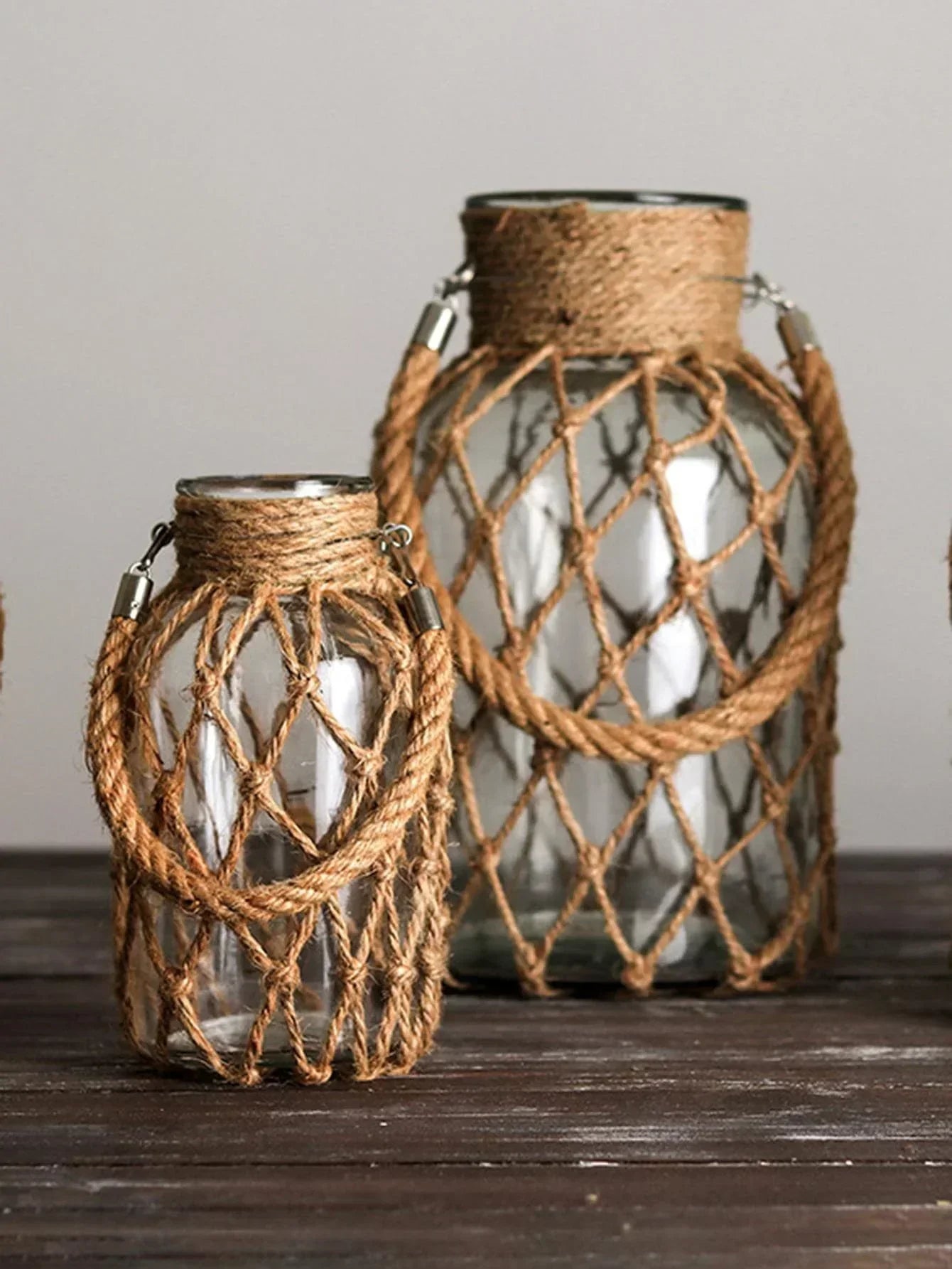 Vase - Handwoven Rope Glass