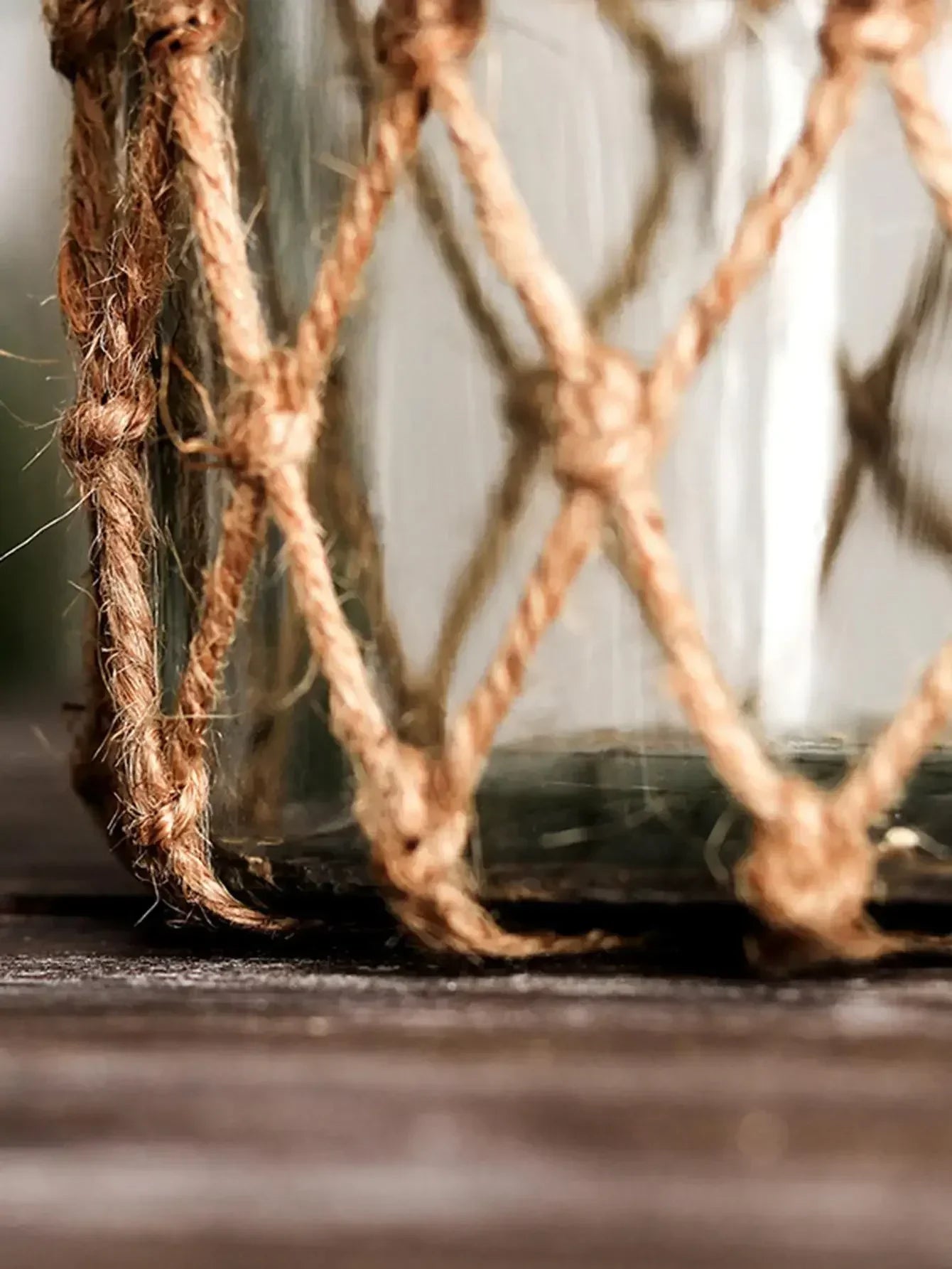 Vase - Handwoven Rope Glass