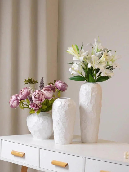 Vase - Stone Ceramic White