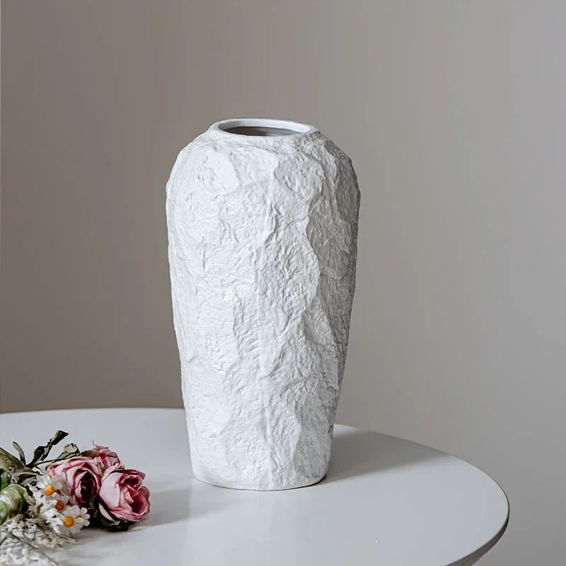 Vase - Stone Ceramic White