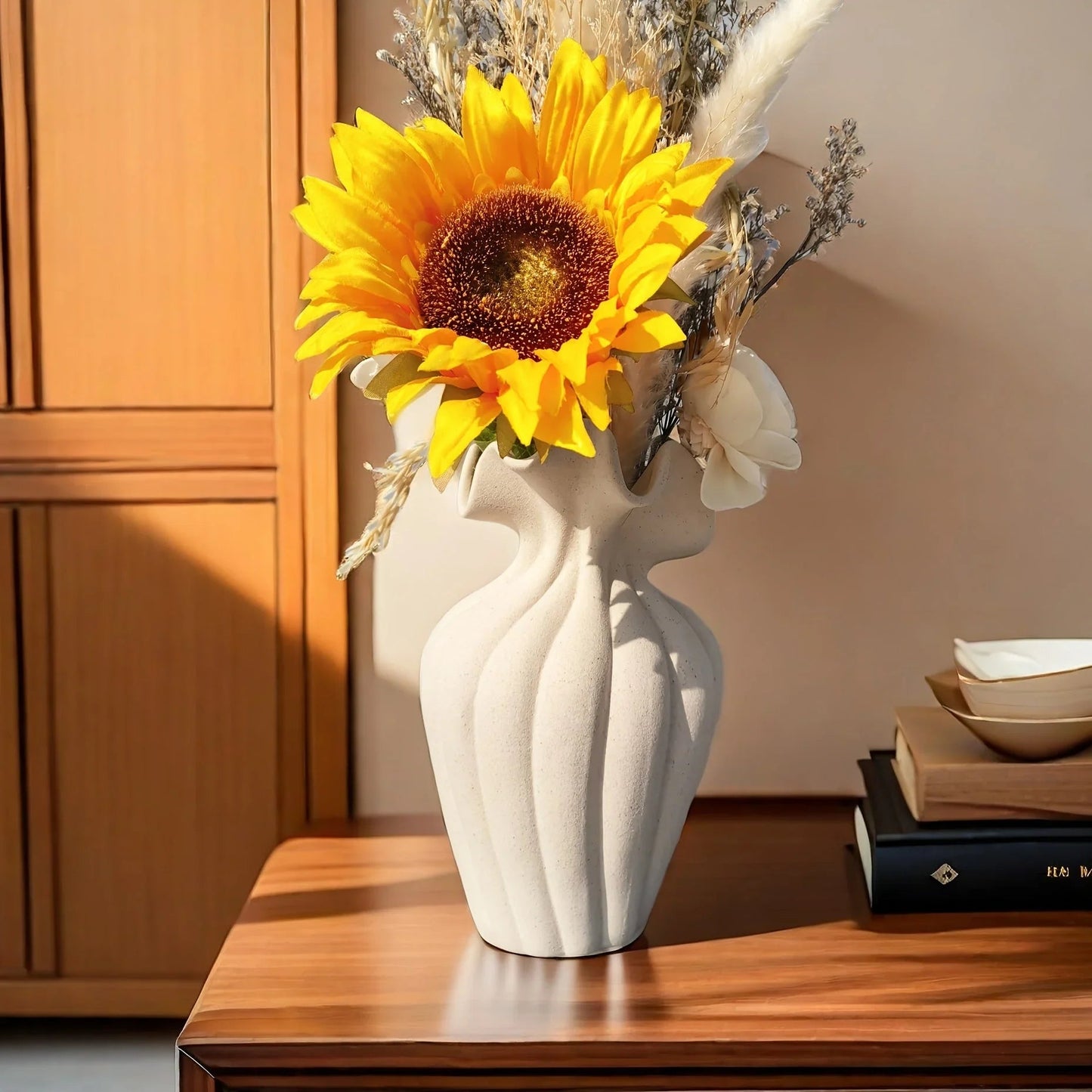 Vase - Striped Ceramic 20cm