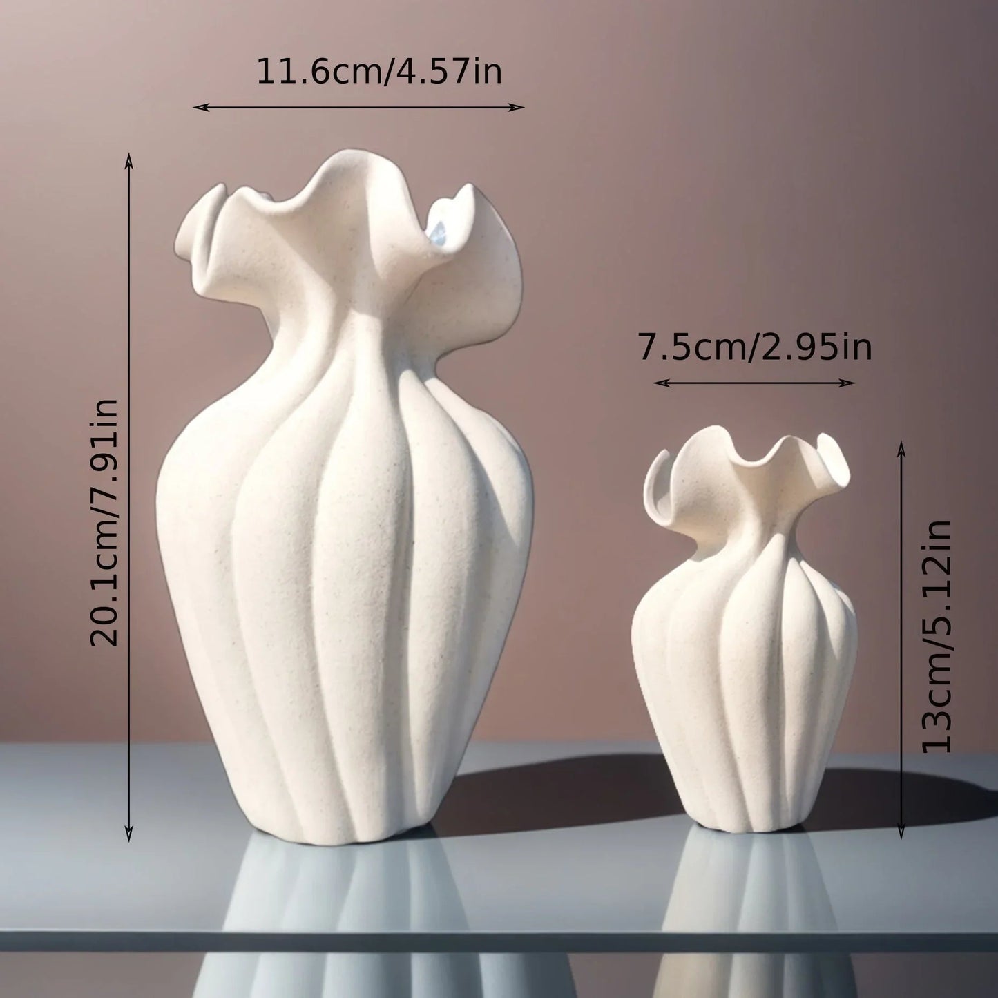 Vase - Striped Ceramic 20cm