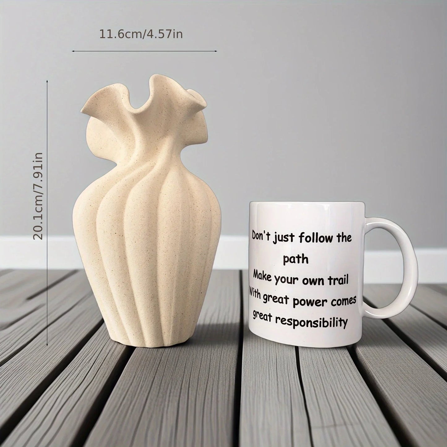 Vase - Striped Ceramic 20cm