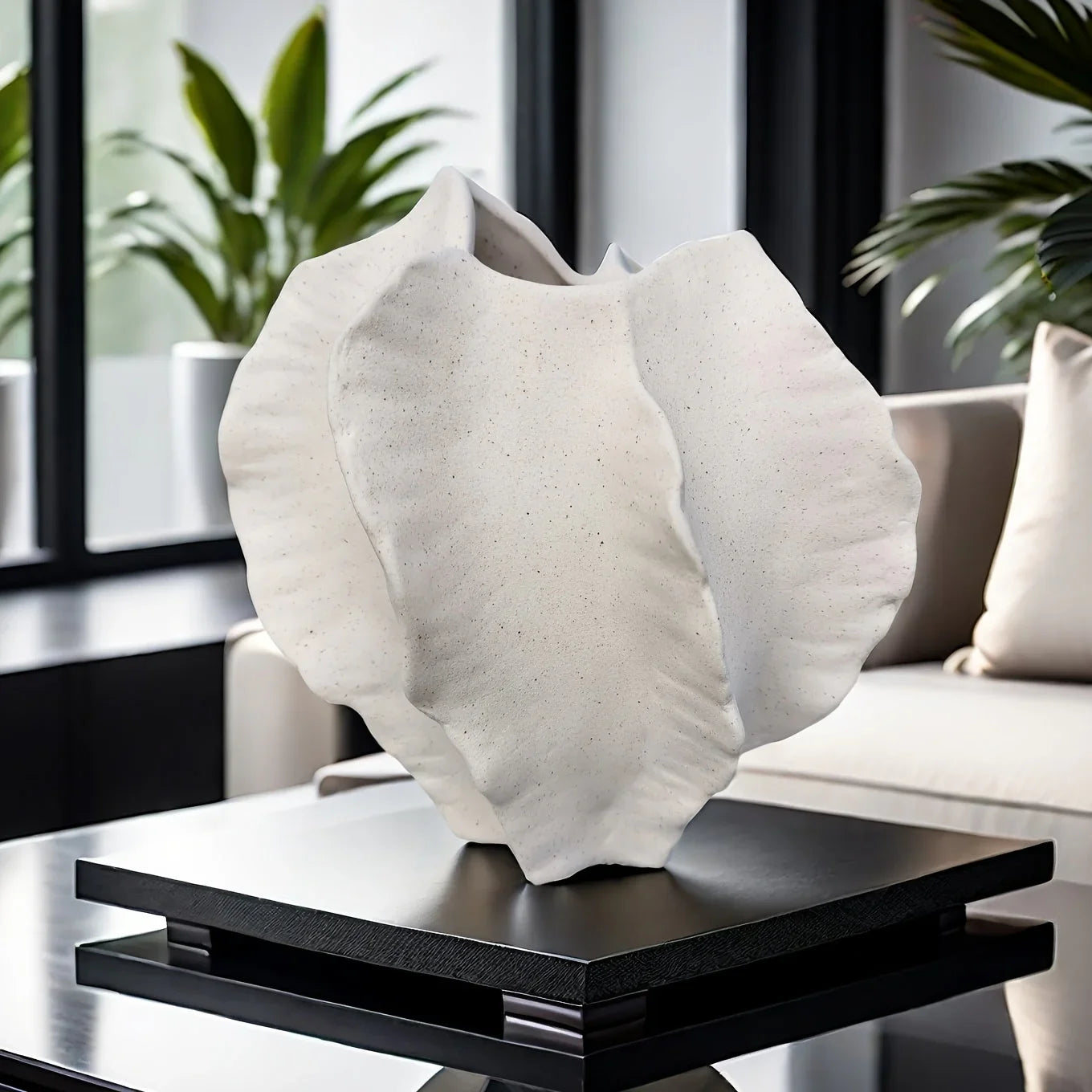 Vase - Textured Ceramic Beige