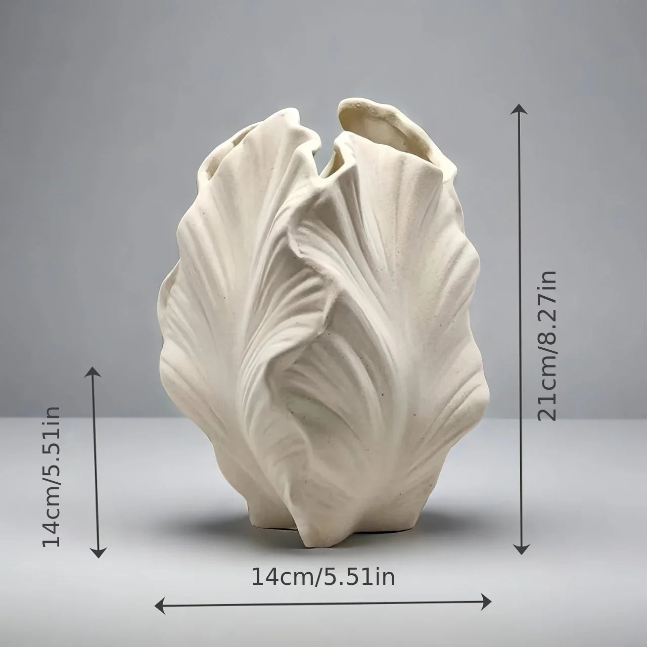 Vase - Textured Ceramic White Oval