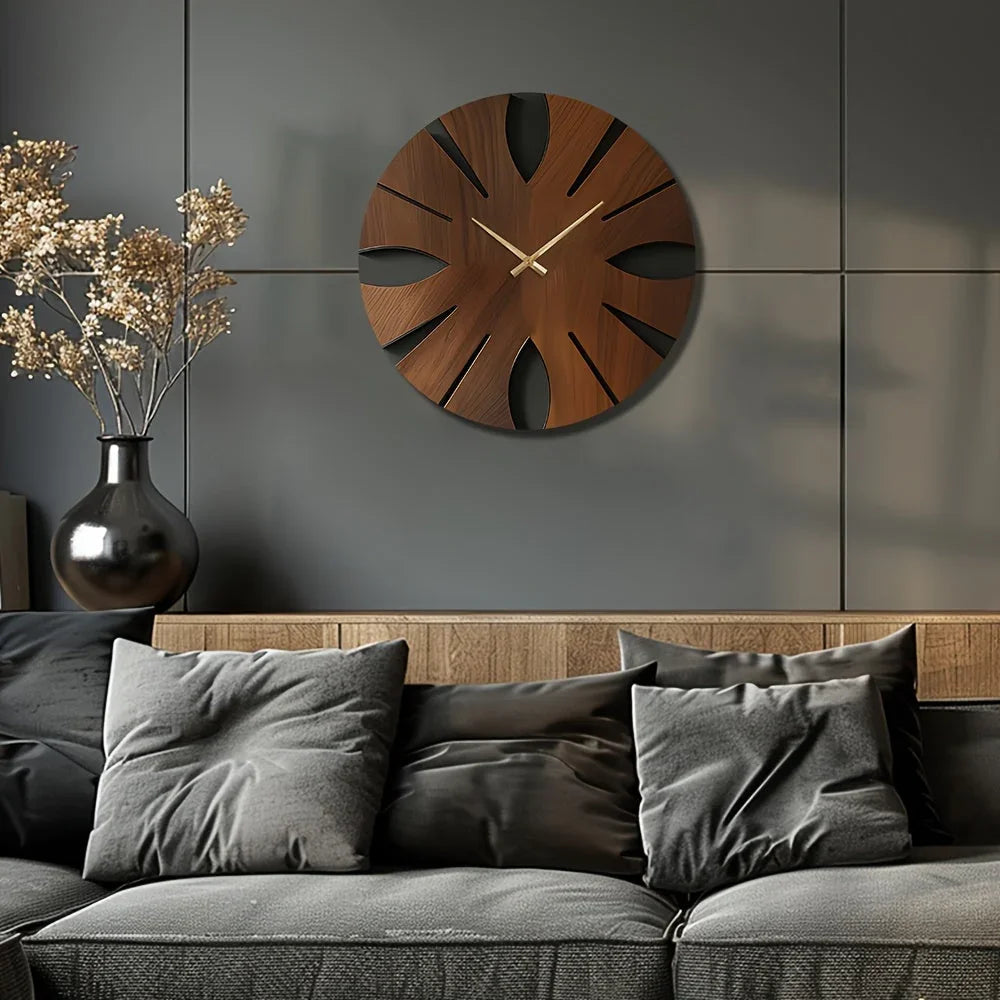 Wall Clock - Artistic Wooden Round