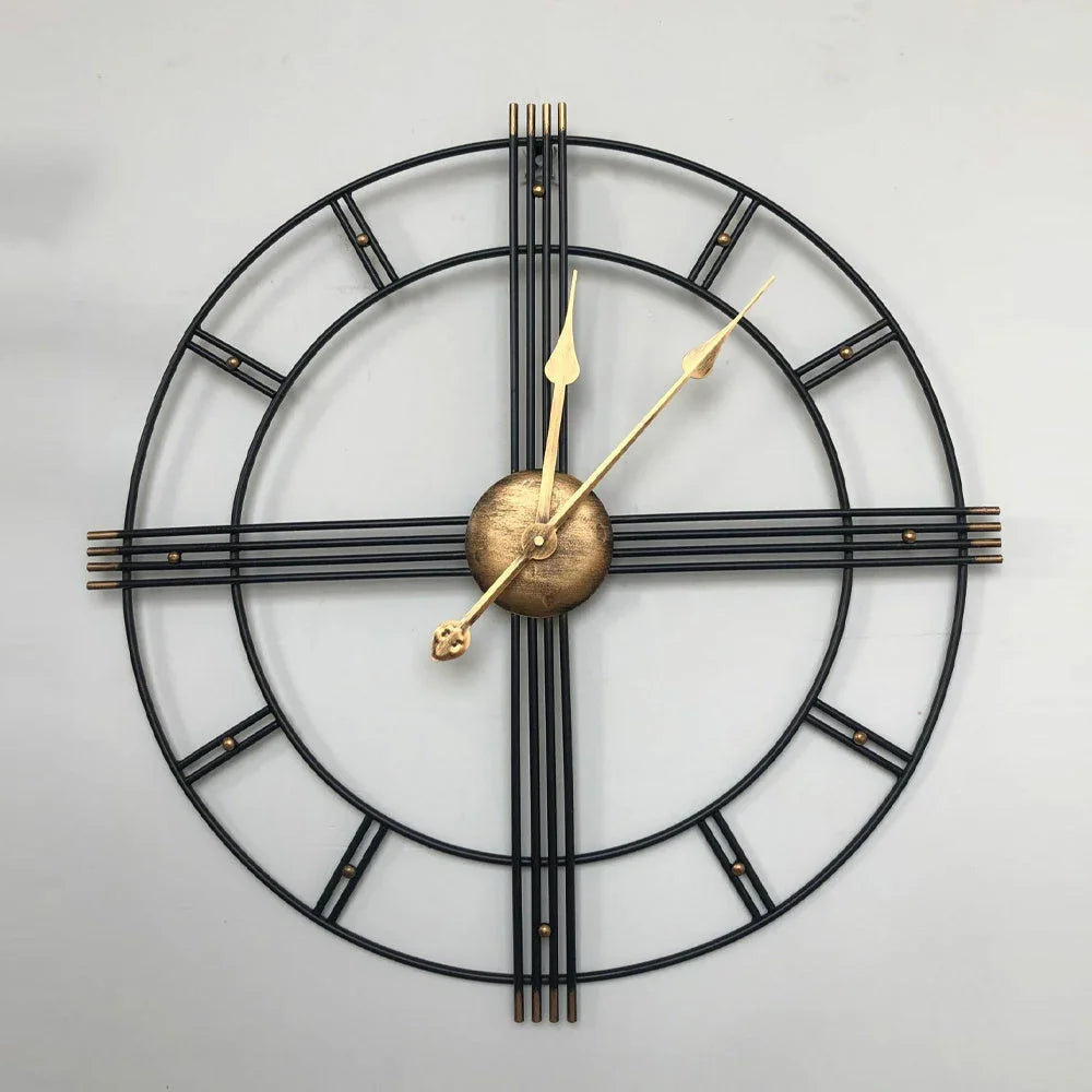 Wall Clock - Roman Numerals Metal Large
